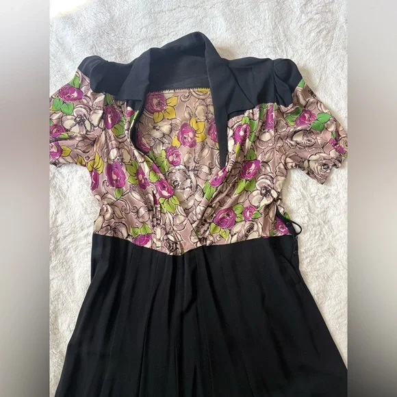 Romantic Classic 1940s Vintage Sexy VOLUP Large Cocktail Dress - Picture 6 of 13